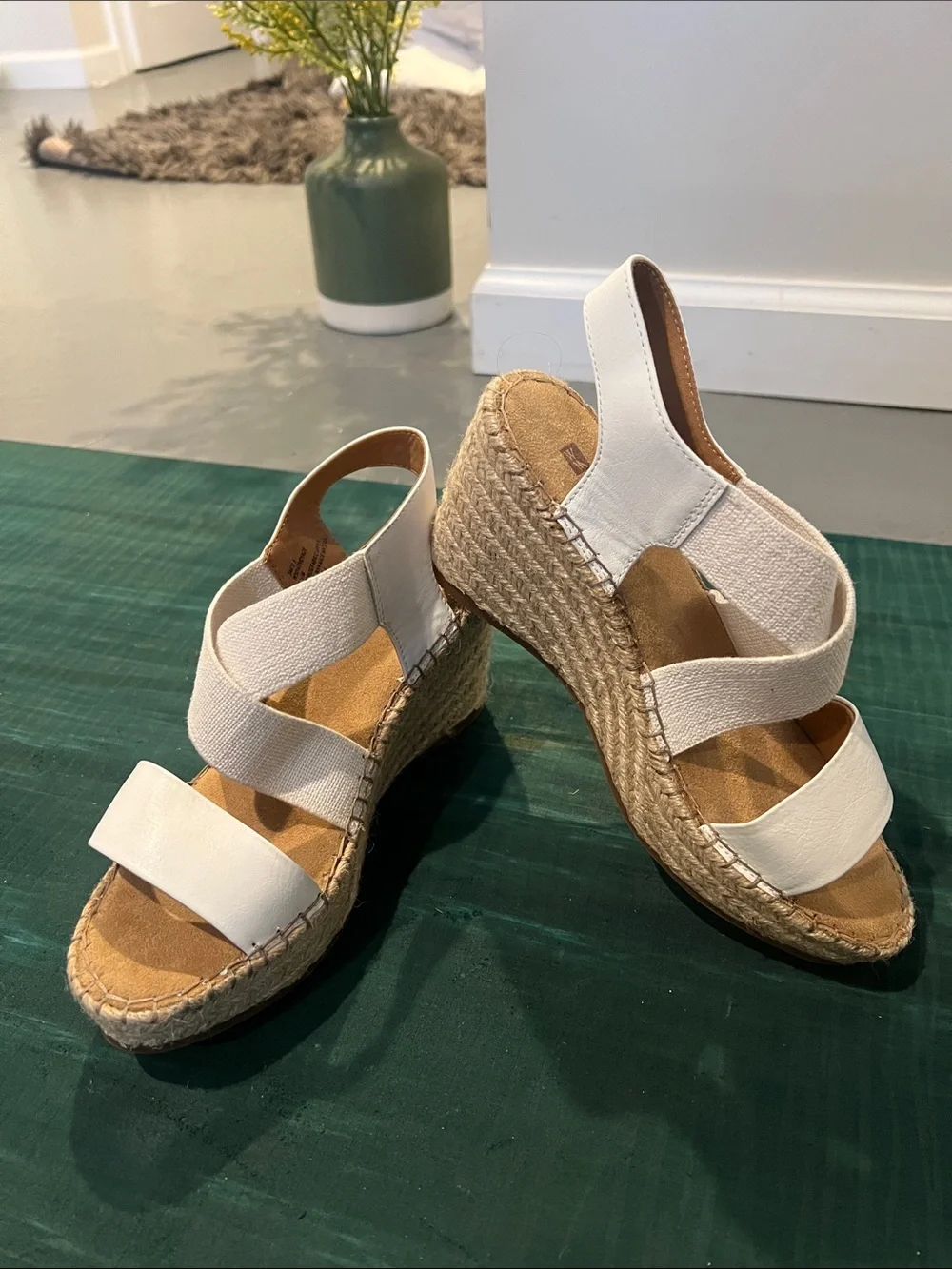 White Mountain White Slingback Espadrille Sandals
